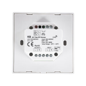 GloboStar® 71456 KS SKYDANCE AC Smart RF 2.4Ghz & Ροοστάτη Triac Dimming AC100-240V σε AC100-240V 1 x 1.5A 360W – Max 1.5A 360W – IP20 – Λευκό Σώμα – Μ8.5 x Π8.5 x Υ5.2cm – 5 Years Warranty
