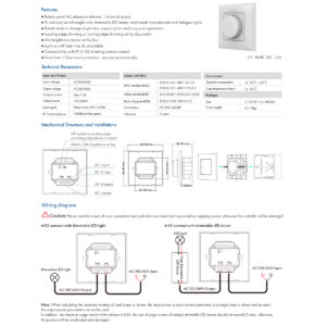 GloboStar® 71456 KS SKYDANCE AC Smart RF 2.4Ghz & Ροοστάτη Triac Dimming AC100-240V σε AC100-240V 1 x 1.5A 360W – Max 1.5A 360W – IP20 – Λευκό Σώμα – Μ8.5 x Π8.5 x Υ5.2cm – 5 Years Warranty