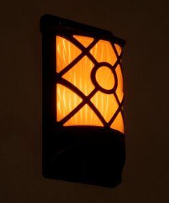 GloboStar® 71457 Αυτόνομο Ηλιακό Φωτιστικό Τοίχου Μαύρο LED SMD 3W 90lm με Ενσωματωμένη Μπαταρία 300mAh – Εφέ Φλόγας Flame Effect – Φωτοβολταϊκό Πάνελ με Αισθητήρα Ημέρας-Νύχτας IP65 Θερμό Λευκό 2200K