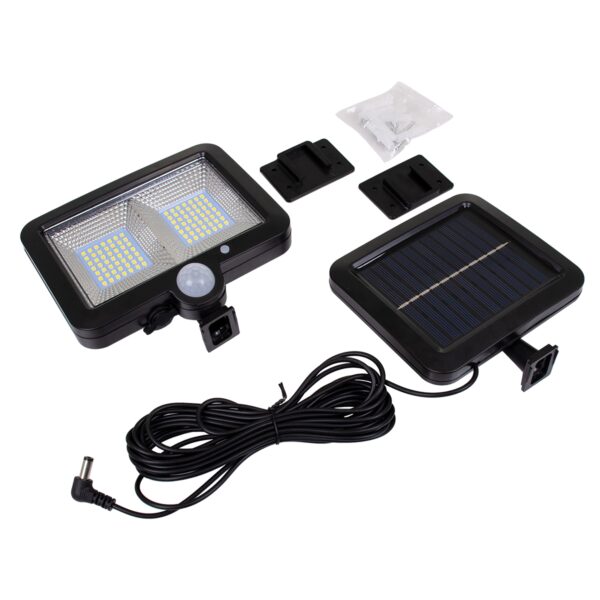 GloboStar® 71459 Αυτόνομος Ηλιακός Προβολέας LED SMD 10W 260lm με Ενσωματωμένη Μπαταρία 1200mAh – Φωτοβολταϊκό Πάνελ με Αισθητήρα Ημέρας-Νύχτας – PIR Αισθητήρα Κίνησης Αδιάβροχο IP65 Ψυχρό Λευκό 6000K