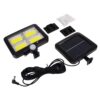 GloboStar® 71462 Αυτόνομος Ηλιακός Προβολέας LED 128 4 x COB 30W 1600lm με Ενσωματωμένη Μπαταρία 2400mAh – Φωτοβολταϊκό Πάνελ με Αισθητήρα Ημέρας-Νύχτας – PIR Αισθητήρα Κίνησης Αδιάβροχο IP65 Ψυχρό Λευκό 6000K