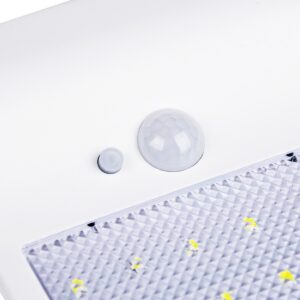 GloboStar® 71467 Αυτόνομο Ηλιακό Φωτιστικό Τοίχου Λευκό LED SMD 4W 550lm με Ενσωματωμένη Μπαταρία 2200mAh – Φωτοβολταϊκό Πάνελ – Βάση Στήριξης – Αισθητήρα Ημέρας-Νύχτας PIR Αισθητήρα Κίνησης Αδιάβροχο IP65 Ψυχρό Λευκό 6000K