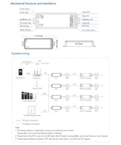 GloboStar® 71468 WT1 SKYDANCE DC WiFi & RF 2.4Ghz Dimmer High Speed Controller 2 Καναλιών DC 12-36V 2 x 5A 180W – Max 10A 180W – IP20 Μ11.5 x Π3.5 x Υ2cm – 5 Years Warranty