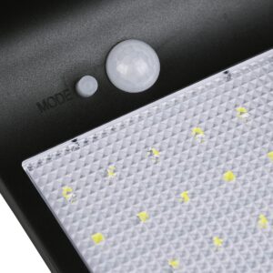 GloboStar® 71469 Αυτόνομο Ηλιακό Φωτιστικό Τοίχου Μαύρο LED SMD 4W 550lm με Ενσωματωμένη Μπαταρία 2200mAh – Φωτοβολταϊκό Πάνελ – Βάση Στήριξης – Αισθητήρα Ημέρας-Νύχτας PIR Αισθητήρα Κίνησης Αδιάβροχο IP65 Ψυχρό Λευκό 6000K
