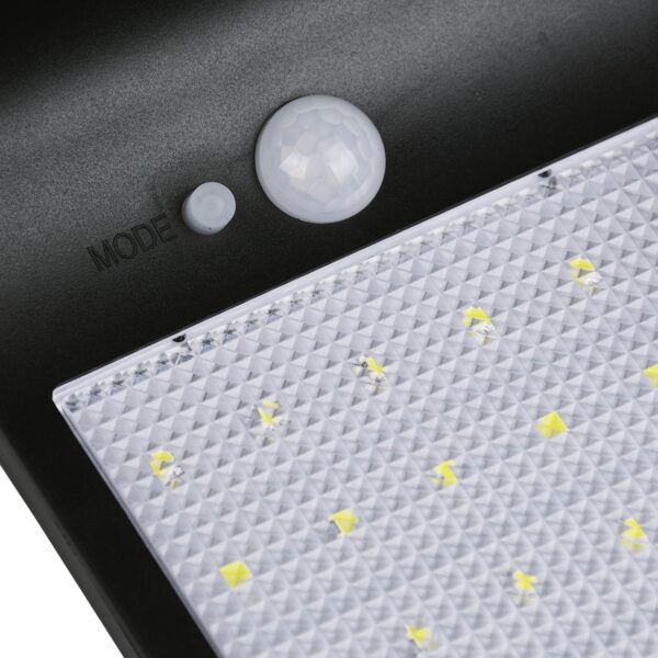 GloboStar® 71469 Αυτόνομο Ηλιακό Φωτιστικό Τοίχου Μαύρο LED SMD 4W 550lm με Ενσωματωμένη Μπαταρία 2200mAh – Φωτοβολταϊκό Πάνελ – Βάση Στήριξης – Αισθητήρα Ημέρας-Νύχτας PIR Αισθητήρα Κίνησης Αδιάβροχο IP65 Ψυχρό Λευκό 6000K