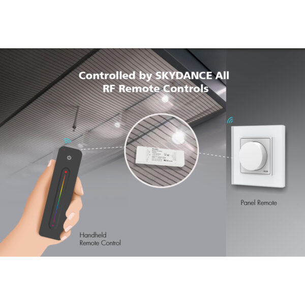 GloboStar® 71470 V5-L SKYDANCE DC WiFi & RF 2.4Ghz Dimmer High Speed Controller 5 Καναλιών DC 12-48V 5 x 6A 288W – Max 30A 1440W – IP20 Μ18 x Π5.7 x Υ2.8cm – 5 Years Warranty