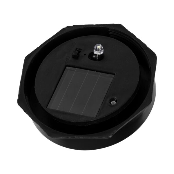 GloboStar® 71472 Αυτόνομο Ηλιακό Φωτιστικό LED SMD 1W 100lm με Ενσωματωμένη Μπαταρία 300mAh – Φωτοβολταϊκό Πάνελ με Αισθητήρα Ημέρας-Νύχτας Αδιάβροχο IP65 Φανάρι Κήπου Στρογγυλό Ψυχρό Λευκό 6000K