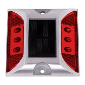 GloboStar® 71478 Αυτόνομος Ηλιακός Ανακλαστήρας Οδοστρώματος Strobe LED με Φωτοβολταϊκό Πάνελ & Μπαταρία Ni-MH 800mAh Αδιάβροχος IP68 Κόκκινο 625nm Ορατότητας 500m – Max Pass Load 38 Τόνους