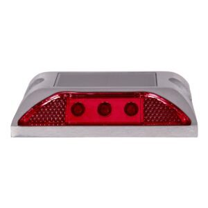 GloboStar® 71478 Αυτόνομος Ηλιακός Ανακλαστήρας Οδοστρώματος Strobe LED με Φωτοβολταϊκό Πάνελ & Μπαταρία Ni-MH 800mAh Αδιάβροχος IP68 Κόκκινο 625nm Ορατότητας 500m – Max Pass Load 38 Τόνους