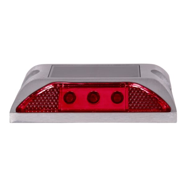 GloboStar® 71478 Αυτόνομος Ηλιακός Ανακλαστήρας Οδοστρώματος Strobe LED με Φωτοβολταϊκό Πάνελ & Μπαταρία Ni-MH 800mAh Αδιάβροχος IP68 Κόκκινο 625nm Ορατότητας 500m – Max Pass Load 38 Τόνους