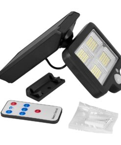 GloboStar® 71483 Αυτόνομος Ηλιακός Προβολέας LED SMD 20W 1500lm με Ενσωματωμένη Μπαταρία 2400mAh – Φωτοβολταϊκό Πάνελ με Αισθητήρα Ημέρας-Νύχτας – PIR Αισθητήρα Κίνησης και Ασύρματο Χειριστήριο IR Αδιάβροχο IP65 Ψυχρό Λευκό 6000K