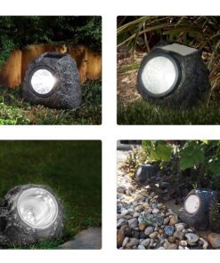 GloboStar® 71484 Αυτόνομο Ηλιακό Φωτιστικό LED SMD 1W 100lm με Ενσωματωμένη Μπαταρία 600mAh – Φωτοβολταϊκό Πάνελ με Αισθητήρα Ημέρας-Νύχτας Αδιάβροχο IP65 Διακοσμητική Πέτρα – Βράχος Κήπου Ψυχρό Λευκό 6000K