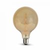 Λάμπα LED E27 G125 Filament 8W Θερμό λευκό 2200K Amber cover V-TAC – 7149