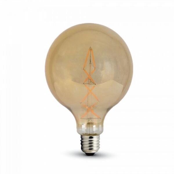 Λάμπα LED E27 G125 Filament 8W Θερμό λευκό 2200K Amber cover V-TAC - 7149