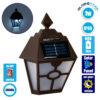 GloboStar® 71493 Αυτόνομο Ηλιακό Φωτιστικό Τοίχου Καφέ LED SMD 1W 40lm με Ενσωματωμένη Μπαταρία 600mAh – Φωτοβολταϊκό Πάνελ με Αισθητήρα Ημέρας-Νύχτας IP65 Ψυχρό Λευκό 6000K