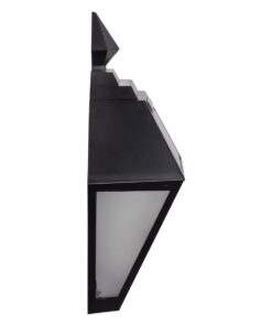 GloboStar® 71494 Αυτόνομο Ηλιακό Φωτιστικό Τοίχου Μαύρο LED SMD 1W 40lm με Ενσωματωμένη Μπαταρία 600mAh – Φωτοβολταϊκό Πάνελ με Αισθητήρα Ημέρας-Νύχτας IP65 Ψυχρό Λευκό 6000K