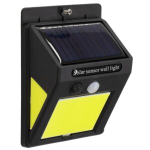 GloboStar® 71496 Αυτόνομο Ηλιακό Φωτιστικό LED COB 12W 1200lm με Ενσωματωμένη Μπαταρία 1200mAh – Φωτοβολταϊκό Πάνελ με Αισθητήρα Ημέρας-Νύχτας και PIR Αισθητήρα Κίνησης Αδιάβροχο IP65 Ψυχρό Λευκό 6000K
