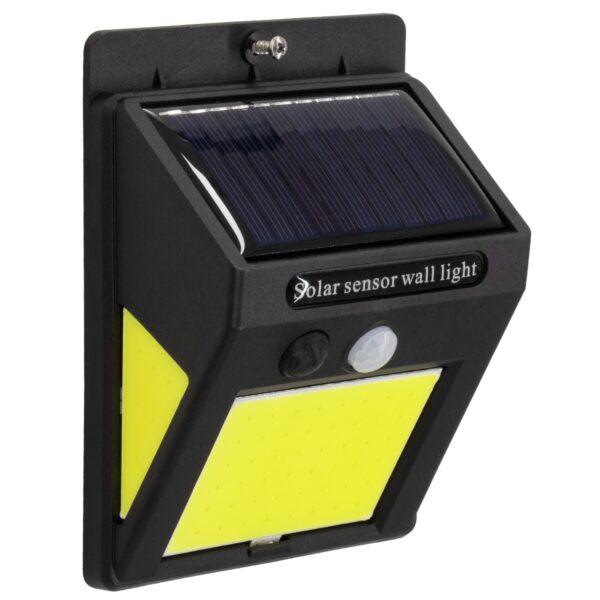 GloboStar® 71496 Αυτόνομο Ηλιακό Φωτιστικό LED COB 12W 1200lm με Ενσωματωμένη Μπαταρία 1200mAh – Φωτοβολταϊκό Πάνελ με Αισθητήρα Ημέρας-Νύχτας και PIR Αισθητήρα Κίνησης Αδιάβροχο IP65 Ψυχρό Λευκό 6000K