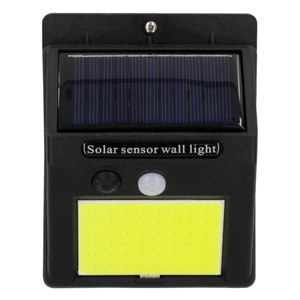 GloboStar® 71496 Αυτόνομο Ηλιακό Φωτιστικό LED COB 12W 1200lm με Ενσωματωμένη Μπαταρία 1200mAh – Φωτοβολταϊκό Πάνελ με Αισθητήρα Ημέρας-Νύχτας και PIR Αισθητήρα Κίνησης Αδιάβροχο IP65 Ψυχρό Λευκό 6000K