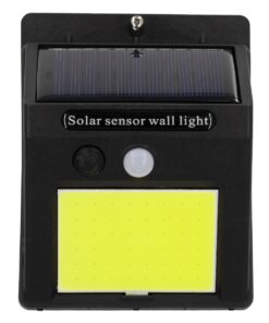 GloboStar® 71496 Αυτόνομο Ηλιακό Φωτιστικό LED COB 12W 1200lm με Ενσωματωμένη Μπαταρία 1200mAh – Φωτοβολταϊκό Πάνελ με Αισθητήρα Ημέρας-Νύχτας και PIR Αισθητήρα Κίνησης Αδιάβροχο IP65 Ψυχρό Λευκό 6000K