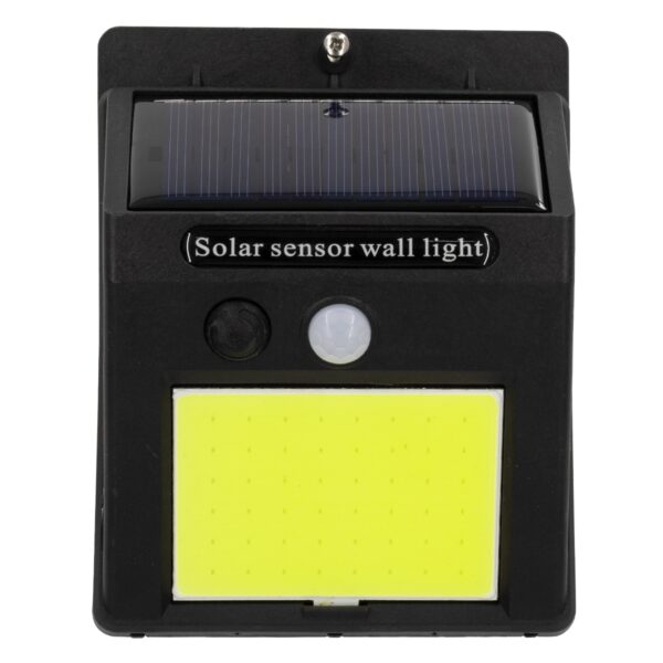 GloboStar® 71496 Αυτόνομο Ηλιακό Φωτιστικό LED COB 12W 1200lm με Ενσωματωμένη Μπαταρία 1200mAh – Φωτοβολταϊκό Πάνελ με Αισθητήρα Ημέρας-Νύχτας και PIR Αισθητήρα Κίνησης Αδιάβροχο IP65 Ψυχρό Λευκό 6000K