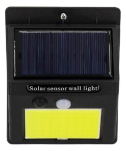 GloboStar® 71496 Αυτόνομο Ηλιακό Φωτιστικό LED COB 12W 1200lm με Ενσωματωμένη Μπαταρία 1200mAh – Φωτοβολταϊκό Πάνελ με Αισθητήρα Ημέρας-Νύχτας και PIR Αισθητήρα Κίνησης Αδιάβροχο IP65 Ψυχρό Λευκό 6000K