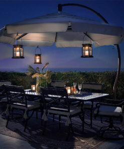 GloboStar® 71506 Αυτόνομο Ηλιακό Κρεμαστό Διακοσμητικό Φωτιστικό Φανάρι με Κεράκι LED 5W 300lm με Ενσωματωμένη Μπαταρία 600mAh – Φωτοβολταϊκό Πάνελ με Αισθητήρα Ημέρας-Νύχτας Αδιάβροχο IP65 Θερμό Λευκό 3000K-71506GS