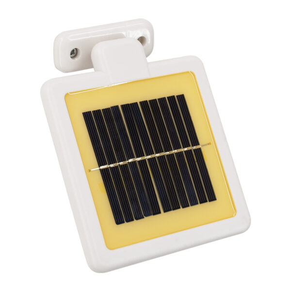 GloboStar® 71508 Λευκό Αυτόνομο Ηλιακό Φωτιστικό LED SMD 10W 150lm με Ενσωματωμένη Μπαταρία 1200mAh – Φωτοβολταϊκό Πάνελ με Αισθητήρα Ημέρας-Νύχτας και PIR Αισθητήρα Κίνησης Αδιάβροχο IP54 Ψυχρό Λευκό 6000K