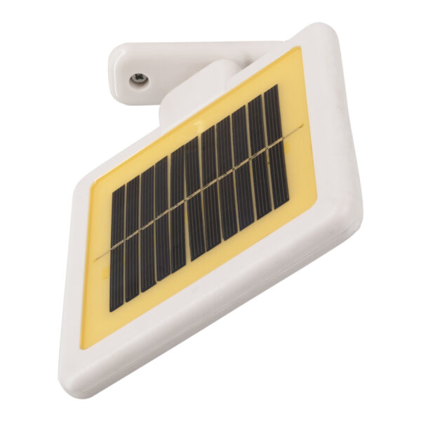 GloboStar® 71508 Λευκό Αυτόνομο Ηλιακό Φωτιστικό LED SMD 10W 150lm με Ενσωματωμένη Μπαταρία 1200mAh – Φωτοβολταϊκό Πάνελ με Αισθητήρα Ημέρας-Νύχτας και PIR Αισθητήρα Κίνησης Αδιάβροχο IP54 Ψυχρό Λευκό 6000K