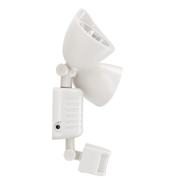 GloboStar® 71508 Λευκό Αυτόνομο Ηλιακό Φωτιστικό LED SMD 10W 150lm με Ενσωματωμένη Μπαταρία 1200mAh – Φωτοβολταϊκό Πάνελ με Αισθητήρα Ημέρας-Νύχτας και PIR Αισθητήρα Κίνησης Αδιάβροχο IP54 Ψυχρό Λευκό 6000K