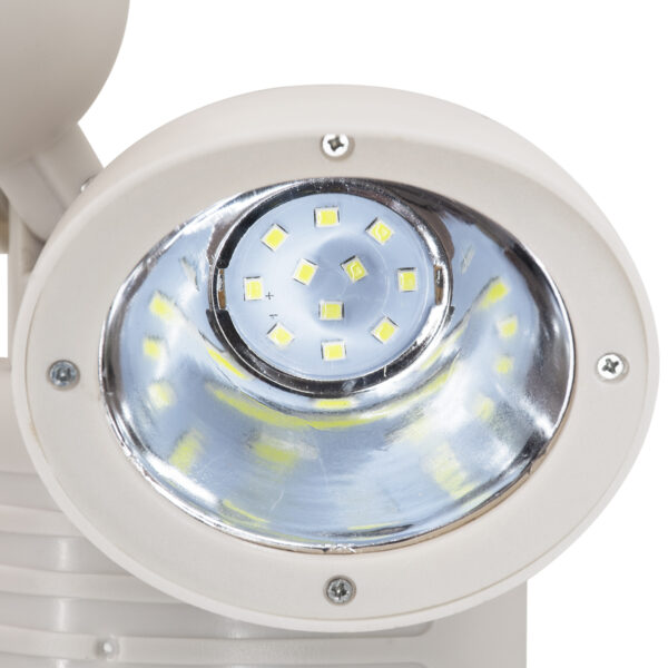 GloboStar® 71508 Λευκό Αυτόνομο Ηλιακό Φωτιστικό LED SMD 10W 150lm με Ενσωματωμένη Μπαταρία 1200mAh – Φωτοβολταϊκό Πάνελ με Αισθητήρα Ημέρας-Νύχτας και PIR Αισθητήρα Κίνησης Αδιάβροχο IP54 Ψυχρό Λευκό 6000K