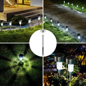 GloboStar® 71520-10 ΣΕΤ 10 Τεμαχίων Αυτόνομα Ηλιακά Φωτιστικά LED SMD 1W 100lm με Ενσωματωμένη Μπαταρία 600mAh – Φωτοβολταϊκό Πάνελ με Αισθητήρα Ημέρας-Νύχτας Αδιάβροχο IP65 Φανάρι Κήπου Στρογγυλό Ψυχρό Λευκό 6000K