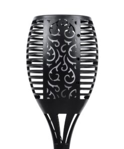 GloboStar® 71529 Αυτόνομο Ηλιακό Φωτιστικό LED SMD 5W 250lm με Ενσωματωμένη Μπαταρία 1200mAh – Φωτοβολταϊκό Πάνελ – Αισθητήρα Ημέρας-Νύχτας Φαναράκι Κήπου – Εφέ Φλόγας Διακοσμητικό Αυτόνομο Αδιάβροχο IP65 1500-2000K Φ11 x Υ75cm