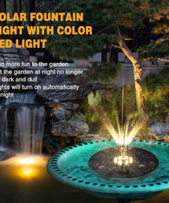 GloboStar® 71531 Ηλιακό Αυτόνομο Φωτοβολταϊκό Διακοσμητικό Συντριβάνι LED 3W με Μέγιστο Ύψος Νερού 30-60cm – 4 Διαφορετικά Μπέκ Ψεκασμού Αδιάβροχο IP68 Θερμό Λευκό 2700K Φ18 x Υ8cm