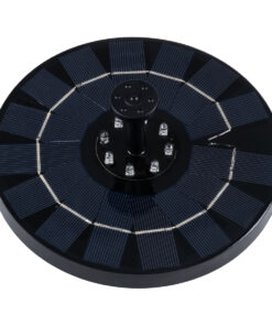 GloboStar® 71531 Ηλιακό Αυτόνομο Φωτοβολταϊκό Διακοσμητικό Συντριβάνι LED 3W με Μέγιστο Ύψος Νερού 30-60cm – 4 Διαφορετικά Μπέκ Ψεκασμού Αδιάβροχο IP68 Θερμό Λευκό 2700K Φ18 x Υ8cm