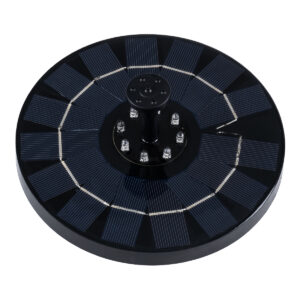 GloboStar® 71531 Ηλιακό Αυτόνομο Φωτοβολταϊκό Διακοσμητικό Συντριβάνι LED 3W με Μέγιστο Ύψος Νερού 30-60cm – 4 Διαφορετικά Μπέκ Ψεκασμού Αδιάβροχο IP68 Θερμό Λευκό 2700K Φ18 x Υ8cm