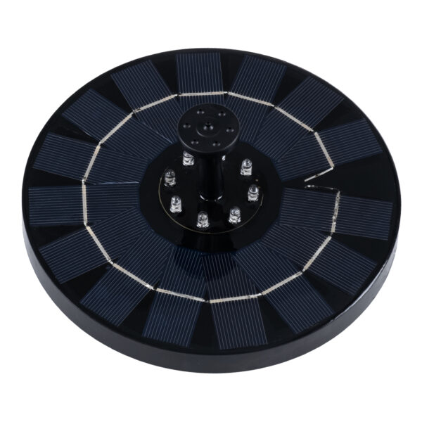 GloboStar® 71531 Ηλιακό Αυτόνομο Φωτοβολταϊκό Διακοσμητικό Συντριβάνι LED 3W με Μέγιστο Ύψος Νερού 30-60cm – 4 Διαφορετικά Μπέκ Ψεκασμού Αδιάβροχο IP68 Θερμό Λευκό 2700K Φ18 x Υ8cm