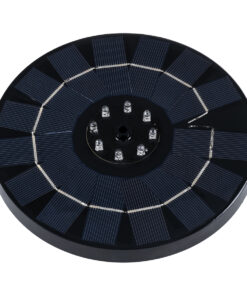 GloboStar® 71531 Ηλιακό Αυτόνομο Φωτοβολταϊκό Διακοσμητικό Συντριβάνι LED 3W με Μέγιστο Ύψος Νερού 30-60cm – 4 Διαφορετικά Μπέκ Ψεκασμού Αδιάβροχο IP68 Θερμό Λευκό 2700K Φ18 x Υ8cm