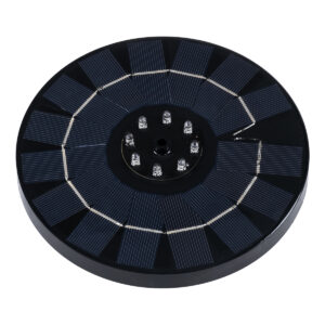 GloboStar® 71531 Ηλιακό Αυτόνομο Φωτοβολταϊκό Διακοσμητικό Συντριβάνι LED 3W με Μέγιστο Ύψος Νερού 30-60cm – 4 Διαφορετικά Μπέκ Ψεκασμού Αδιάβροχο IP68 Θερμό Λευκό 2700K Φ18 x Υ8cm
