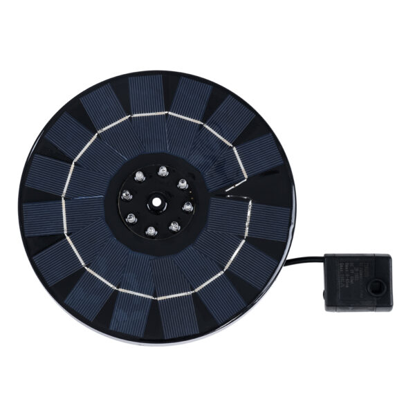 GloboStar® 71531 Ηλιακό Αυτόνομο Φωτοβολταϊκό Διακοσμητικό Συντριβάνι LED 3W με Μέγιστο Ύψος Νερού 30-60cm – 4 Διαφορετικά Μπέκ Ψεκασμού Αδιάβροχο IP68 Θερμό Λευκό 2700K Φ18 x Υ8cm