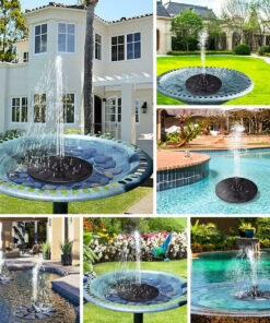 GloboStar® 71532 Ηλιακό Αυτόνομο Φωτοβολταϊκό Διακοσμητικό Συντριβάνι LED 3W με Μέγιστο Ύψος Νερού 30-60cm – 4 Διαφορετικά Μπέκ Ψεκασμού Αδιάβροχο IP68 Ψυχρό Λευκό 6000K Φ18 x Υ8cm