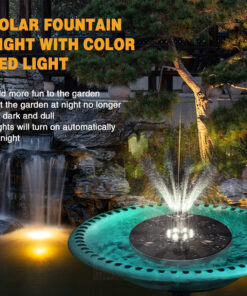 GloboStar® 71532 Ηλιακό Αυτόνομο Φωτοβολταϊκό Διακοσμητικό Συντριβάνι LED 3W με Μέγιστο Ύψος Νερού 30-60cm – 4 Διαφορετικά Μπέκ Ψεκασμού Αδιάβροχο IP68 Ψυχρό Λευκό 6000K Φ18 x Υ8cm