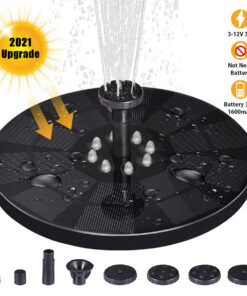 GloboStar® 71532 Ηλιακό Αυτόνομο Φωτοβολταϊκό Διακοσμητικό Συντριβάνι LED 3W με Μέγιστο Ύψος Νερού 30-60cm – 4 Διαφορετικά Μπέκ Ψεκασμού Αδιάβροχο IP68 Ψυχρό Λευκό 6000K Φ18 x Υ8cm