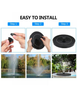 GloboStar® 71533 Ηλιακό Αυτόνομο Φωτοβολταϊκό Διακοσμητικό Συντριβάνι LED 3W με Μέγιστο Ύψος Νερού 30-60cm – 4 Διαφορετικά Μπέκ Ψεκασμού Αδιάβροχο IP68 Πολύχρωμο RGB Φ18 x Υ8cm