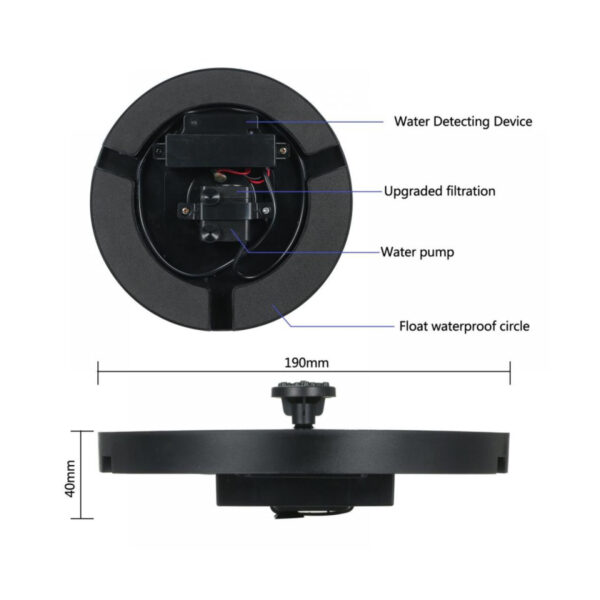 GloboStar® 71533 Ηλιακό Αυτόνομο Φωτοβολταϊκό Διακοσμητικό Συντριβάνι LED 3W με Μέγιστο Ύψος Νερού 30-60cm – 4 Διαφορετικά Μπέκ Ψεκασμού Αδιάβροχο IP68 Πολύχρωμο RGB Φ18 x Υ8cm
