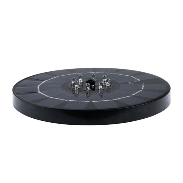 GloboStar® 71533 Ηλιακό Αυτόνομο Φωτοβολταϊκό Διακοσμητικό Συντριβάνι LED 3W με Μέγιστο Ύψος Νερού 30-60cm – 4 Διαφορετικά Μπέκ Ψεκασμού Αδιάβροχο IP68 Πολύχρωμο RGB Φ18 x Υ8cm
