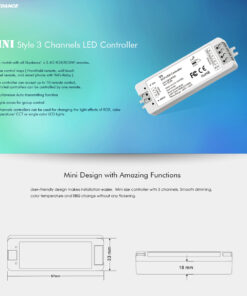 GloboStar® 71546 V3 SKYDANCE DC RF 2.4Ghz Dimmer High Speed Controller 3 Καναλιών DC 12-24V 3 x 5A 96W – Max 12A 288W – IP20 Μ10 x Π3.5 x Υ2cm – 5 Years Warranty