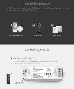 GloboStar® 71546 V3 SKYDANCE DC RF 2.4Ghz Dimmer High Speed Controller 3 Καναλιών DC 12-24V 3 x 5A 96W – Max 12A 288W – IP20 Μ10 x Π3.5 x Υ2cm – 5 Years Warranty