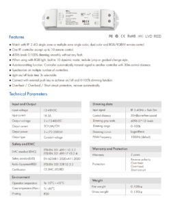GloboStar® 71547 V3-L SKYDANCE DC RF 2.4Ghz Dimmer High Speed Controller & Push Dimming 3 Κανάλια DC 12-48V 3 x 6A 288W – Max 18.5A 288W – IP20 Μ17.5 x Π4.5 x Υ2.5cm – 5 Years Warranty