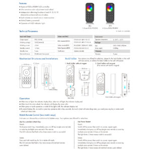 GloboStar® 71548 RT4 SKYDANCE Ασύρματο Χειριστήριο Αφής RF 2.4Ghz 1 Group για όλα τα RGB/RGBW SKYDANCE Controller DC 3V 2 x AAA – IP20 Μαύρο Μ12.2 x Π5.3 x Υ1.7cm – 5 Years Warranty